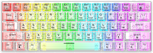 ANEEX BKB610 Ice-Clear Full Transparent Tri-Mode Mechanical Keyboard